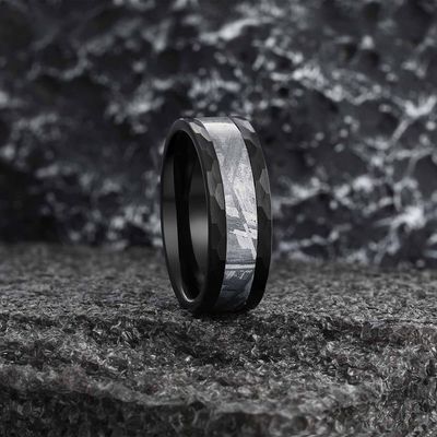 ウルグメン 隕石 指輪 男性 結婚帯 独占 宣言 指輪 手作り 宝石