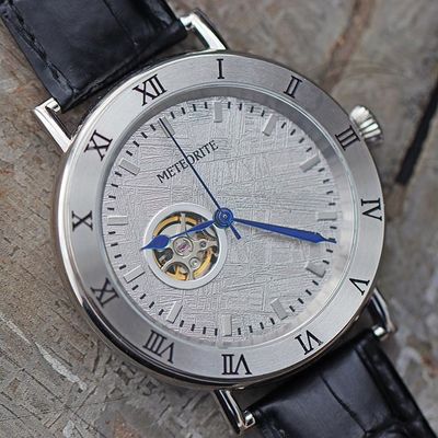 時を超えた地球外隕石ダイヤル時計 45mm オートマティック革時計