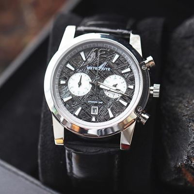 スポーツスタイルメンズ 隕石時計 30mm 隕石ダイヤルガン 石灰色の水晶